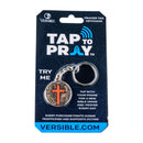 Tap To Pray® Acrylic Keychain: Pink Crystal + God Is Greater - Buenz Gifts