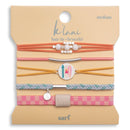 "Surf" Surfboard with Silver Accents Hair Tie Bracelets: Large
