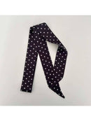 Scarvii - Vintage Floral Pattern Skinny Scarf: Black - Buenz Gifts