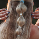 "Grow" Earthy Toned Silver Palm Tree Charm Hair Tie Bracelets: Small