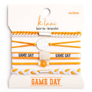 "Game Day" Orange & White Hair Tie Bracelets: Large - Buenz Gifts