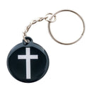 Tap To Pray® Acrylic Keychain: Pink Crystal + God Is Greater - Buenz Gifts