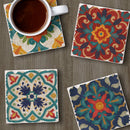 Spanish Villa Assorted Image Tumbled Tile Coaster 4 Pack
