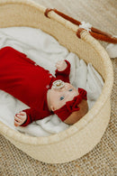 Knit Headband Bow - Cranberry