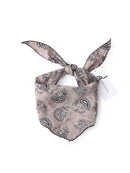 Scarvii - Paisley Print Triangle Scarf with Lace Edge: KHAKI / 56-90cm - Buenz Gifts