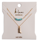 "Stride" Gold Boot with Turquoise Necklace Set - Buenz Gifts