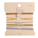 "Grow" Earthy Toned Silver Palm Tree Charm Hair Tie Bracelets: Small