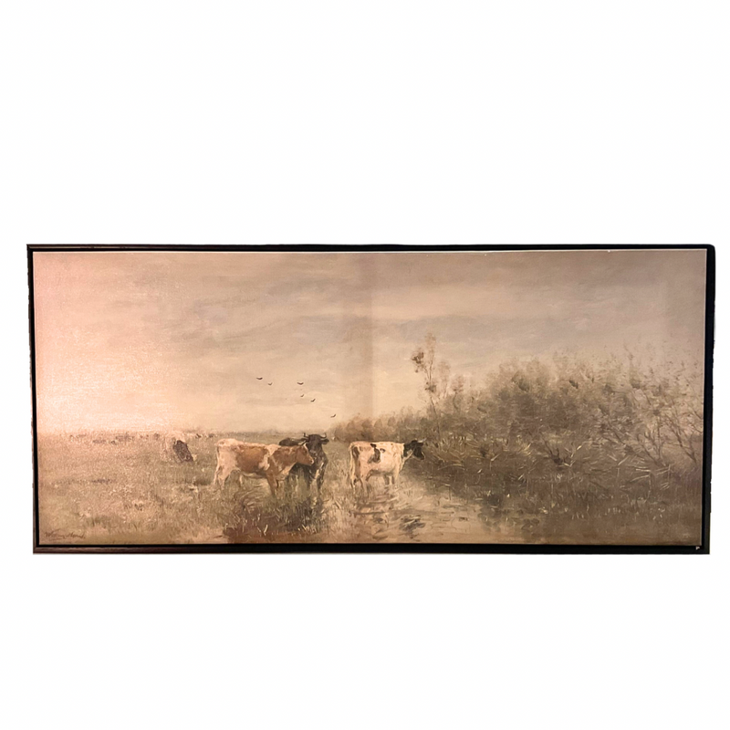 Cow & Stream on Canvas - Meusch