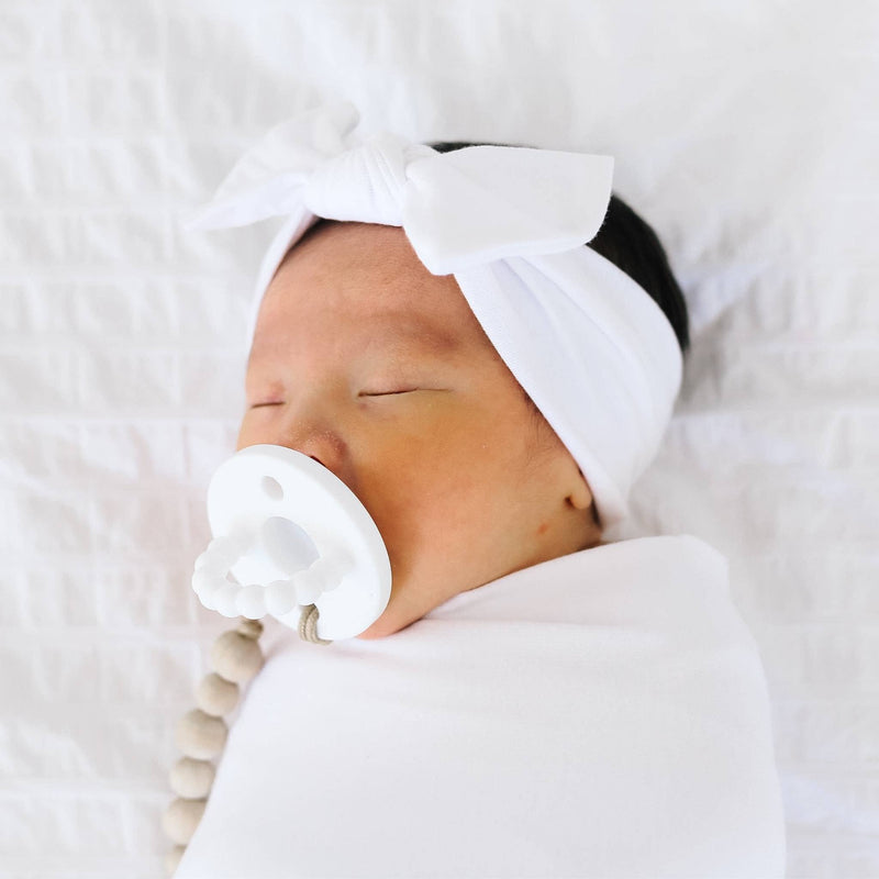 Knit Headband Bow - Dove