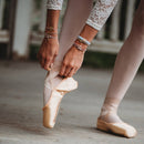 "Relevé" Pink Floral with Ballet Slipper Hair Tie Bracelets: Medium - Buenz Gifts