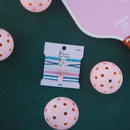 "Rally" Pickleball with Pink and Green Hair Tie Bracelets: Small