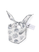 Scarvii - Paisley Print Triangle Scarf with Lace Edge: KHAKI / 56-90cm - Buenz Gifts
