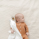 SATIN BORDER RECEIVING BLANKETS: Tan