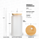 16oz SUBLIMATION MATTE GLASS CAN TUMBLER - Buenz Gifts
