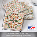 "Bohemian Tile" 4 Pack Assorted Image Coaster Set