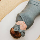 Knit Headband Bow - Slate