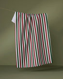 Ribbon Green Red Tea Towel