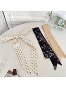 Scarvii - Vintage Floral Pattern Skinny Scarf: White - Buenz Gifts