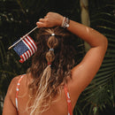 "Brave" Red, White & Blue with Silver Star Accents: Small - Buenz Gifts