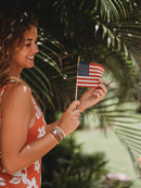 "Brave" Red, White & Blue with Silver Star Accents: Small - Buenz Gifts