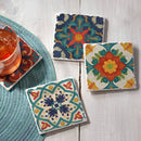 Spanish Villa Assorted Image Tumbled Tile Coaster 4 Pack