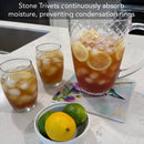 "Hummingbird Delight" Ceramic Stone Trivet 8" Square