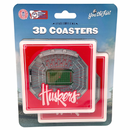 3D Husker 2 Piece Coaster Set