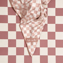 Extra Large Quick-Dry Hair Towel Wrap- Terracotta Checker - Buenz Gifts