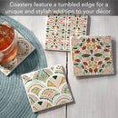"Bohemian Tile" 4 Pack Assorted Image Coaster Set