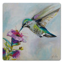"Hummingbird Delight" Ceramic Stone Trivet 8" Square