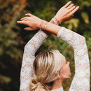 "Relevé" Pink Floral with Ballet Slipper Hair Tie Bracelets: Small - Buenz Gifts