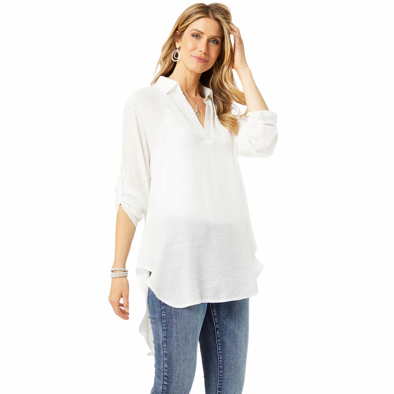 Elsa Oversized Tunic With Collar Shirt