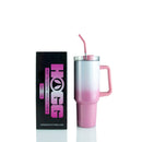 40oz SUBLIMATION CLEAR TRAVELER TUMBLER: WHITE - Buenz Gifts