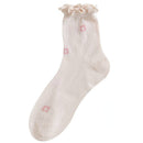 Rufia - Floral Print Ruffle Socks: YELLOW - Buenz Gifts