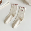 Rufia - Embroidered Bow Mid-Calf Socks: Pink / One Size - Buenz Gifts