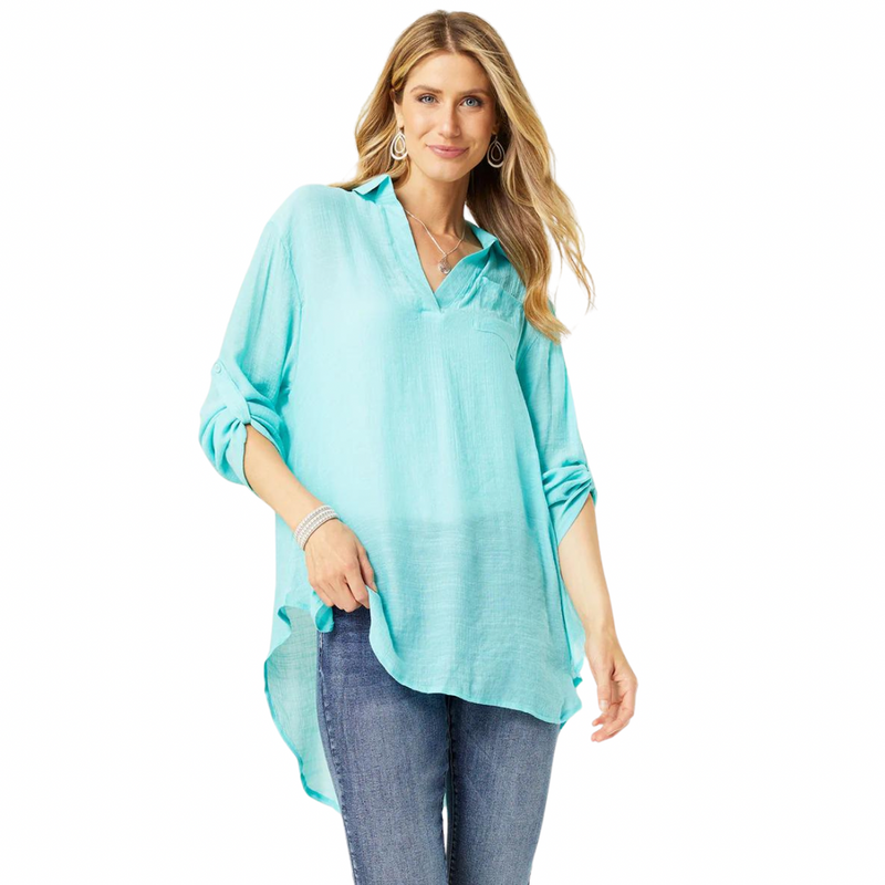 Elsa Oversized Tunic With Collar Shirt