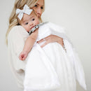 SATIN BORDER RECEIVING BLANKETS: Muted Mauve