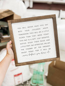 You Will Never Have This Day | Mother's Day Gifts: White / Dark Walnut / 13x13" - Buenz Gifts
