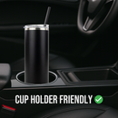20oz POWDER COATED SKINNY TUMBLER: Purple - Buenz Gifts