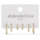 Combo 3, Delicate Pave Huggies: Silver