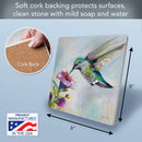 "Hummingbird Delight" Ceramic Stone Trivet 8" Square
