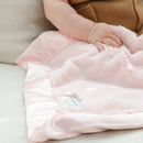 SATIN BORDER RECEIVING BLANKETS: Tan