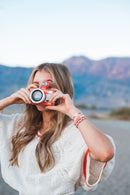 "Love" Pink Hearts Hair Tie Bracelets: Small