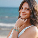 "Reflect" Gold Wave with Beachy Neutrals Hair Tie Bracelets: Small - Buenz Gifts