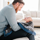 SATIN BORDER RECEIVING BLANKETS: Navy Twinkle Star