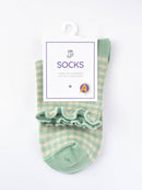 Rufia - Colorful Check Pattern Lace Socks: Black / One Size - Buenz Gifts