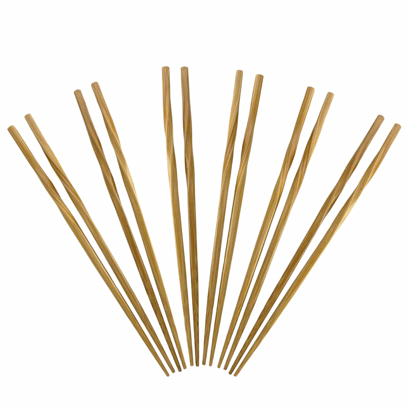 Bamboo Twist Chopsticks 5 Pairs
