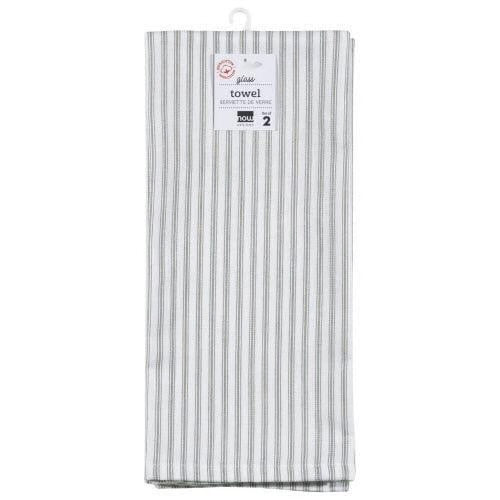 Striped Grey Tea Towel 2pk - Triplette