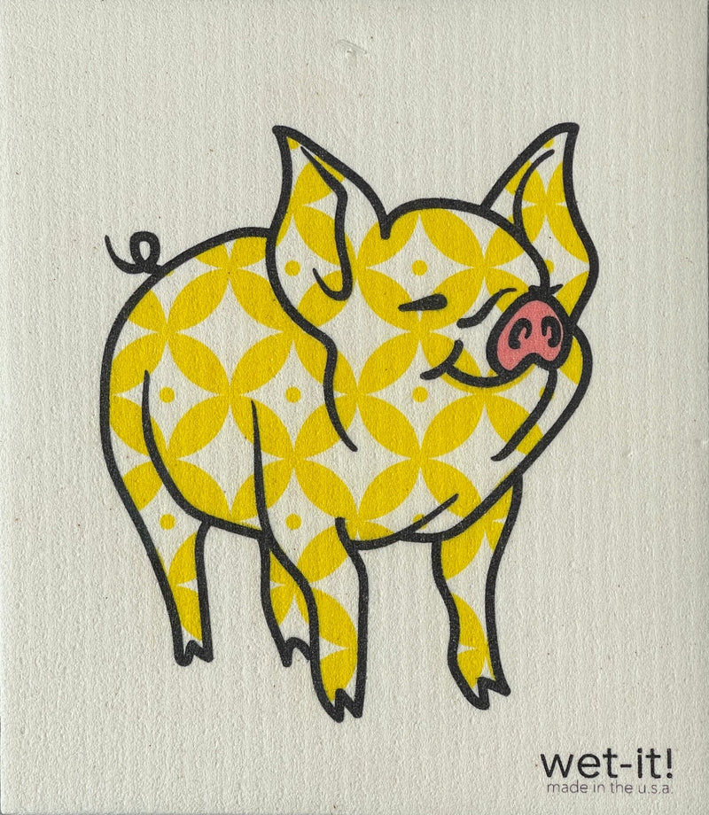 Yellow Pig Swedish Dishcloth - Fortin