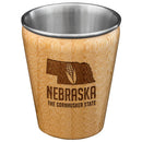 Nebraska Bamboo Engraved Shot Glass